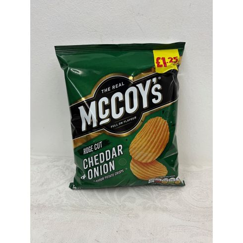 McCoys Ridge Cut Cheddar & Onion Flavour 65g Bag